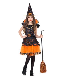 Kürbis Hexe Kinderkostüm -Cosly Verkaufsgeschäft kuerbishexe kinderkostuem pumpkin witch child costume halloween kinderkostuem 51735 03