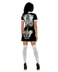 Skelett Kurzarmkleid Mit Kragen -Cosly Verkaufsgeschäft kurzaermliges skelett minikleid mit kragen skeleton costume dress 37934 2