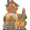 Beleuchtetes Halloween Kürbis Haus 28cm -Cosly Verkaufsgeschäft leuchtendes haunted pumpkin haus 28cm light up haunted pumpkin house decor halloween kuerbis haus deko 54148