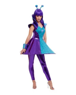 Ausserirdisches Damenkostüm Lila -Cosly Verkaufsgeschäft lila space alien damenkostuem space alien faschings kostuem alien costume for ladies 37297 4