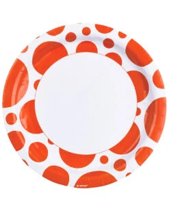Orange Punkt Pappteller 8 St.