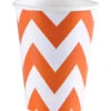 Zick-Zack Pappbecher Orange 8 St.