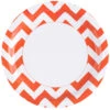 Zick-Zack Pappteller Orange 8 St. -Cosly Verkaufsgeschäft orange zick zack pappteller tischdekoration sommerparty zickzack muster paper plates 35752