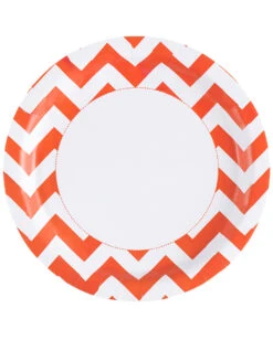Zick-Zack Pappteller Orange 8 St.