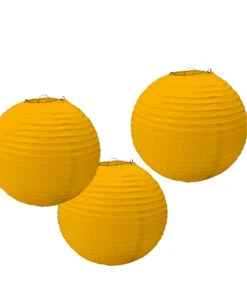 Lampion Set Aus Papier 3 Tlg. Gelb
