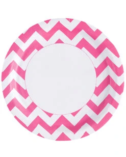 Zick-Zack Pappteller Pink 8 St.