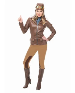 Vintage Pilotin Kostüm Mit Mütze