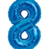 Folienballon Zahl 8 Blau