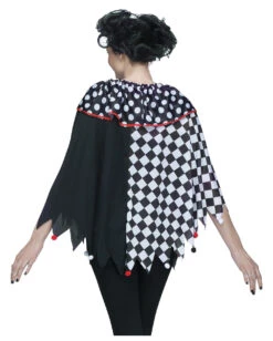 Clowns Poncho One Size Schwarz-weiß -Cosly Verkaufsgeschäft schwarz weisser clown poncho halloween und faschingskostuem ponchos 37565