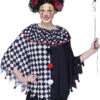 Clowns Poncho One Size Schwarz-weiß