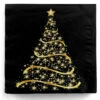 Schwarze Weihnachtsservietten "Shining Tree" 20 St.