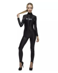 Kunstleder Catsuit Schwarz
