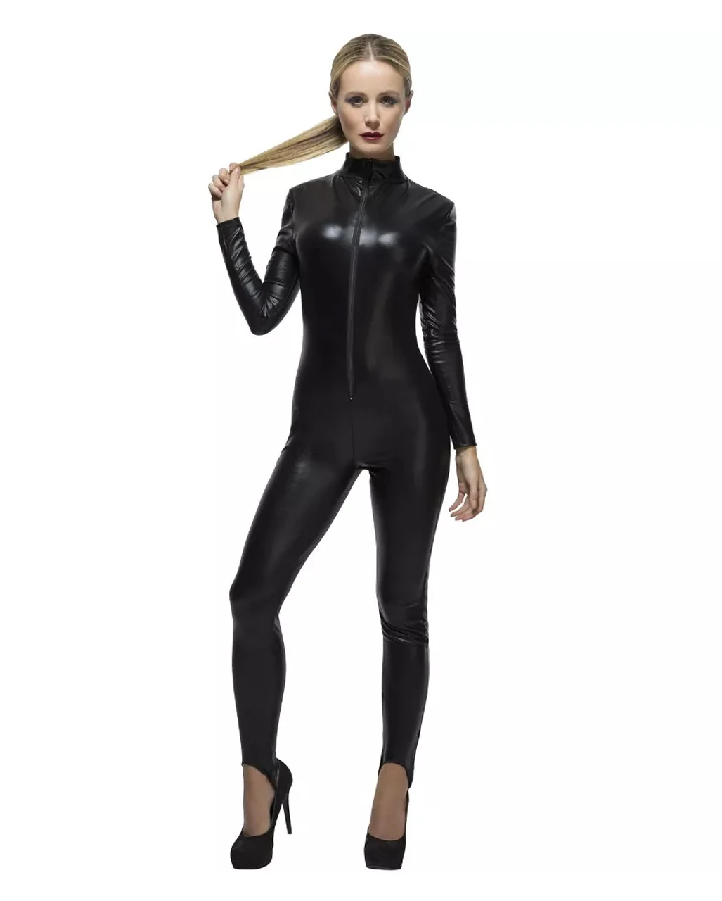 Kunstleder Catsuit Schwarz 3 Kunstleder Catsuit Schwarz