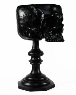 Schwarzer Totenschädel Als Ringehalter 21cm -Cosly Verkaufsgeschäft schwarzer totenkopf als ringehalter schwarzer totenschaedel als ringhalter black skull ring holder gothic wohnaccessoire 54858 03
