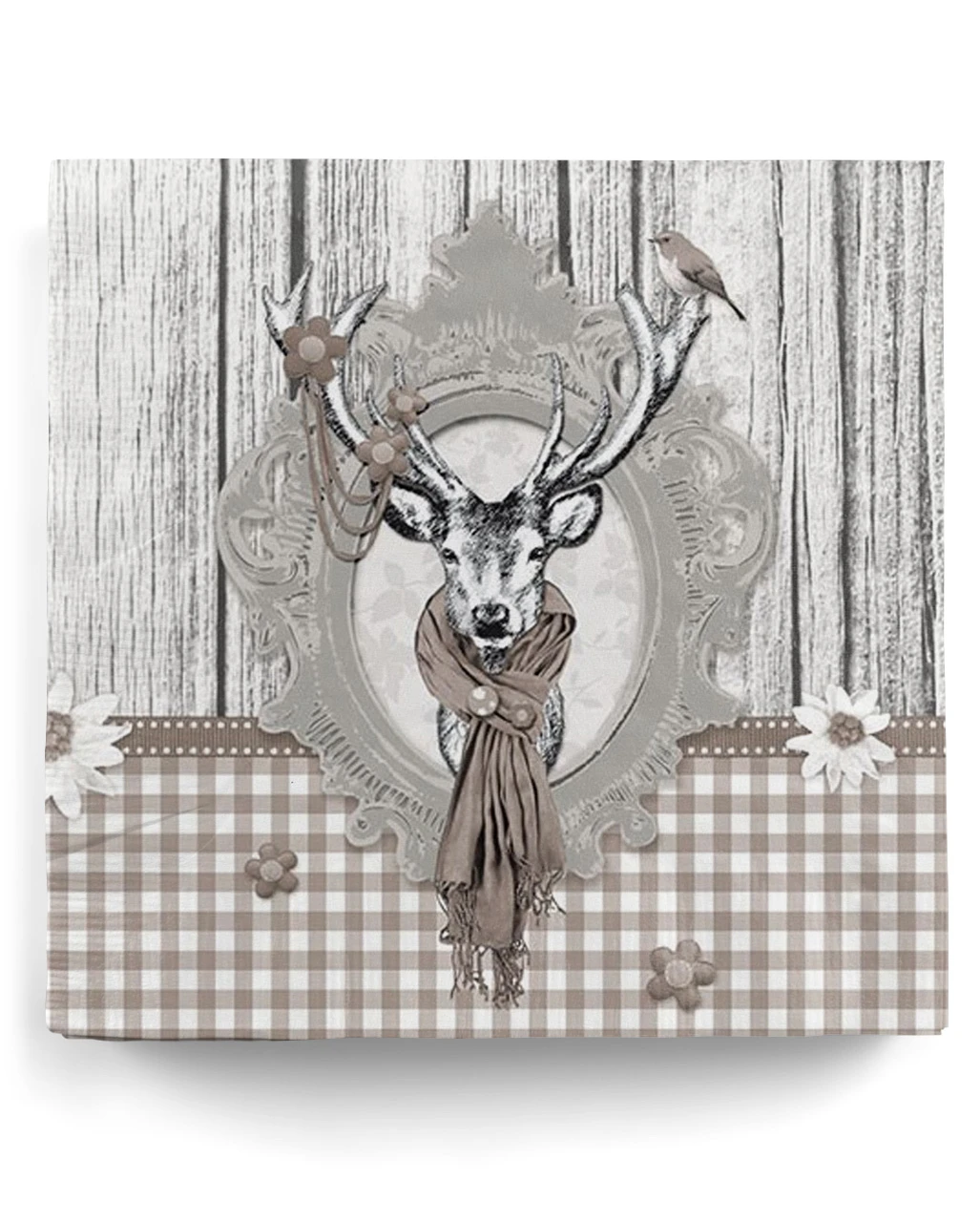 20 Landhaus Servietten Mit Hirsch Taupe 3 20 Landhaus Servietten Mit Hirsch Taupe