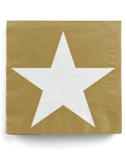 20 Gold-weiße Stern Servietten