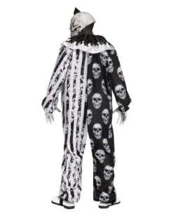 Totenkopf Horrorclown Kostüm Mit Maske -Cosly Verkaufsgeschäft skelett horror clown kostuem mit maske skele klown adult costume with mask killerclown halloween anzug 54233 2