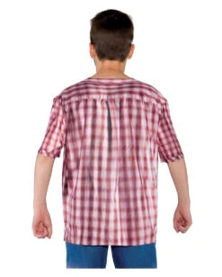 Kinder T-Shirt Skelett Eingeweide -Cosly Verkaufsgeschäft skelett oberkoerper shirt mit gedaermen karo hemd splatter look zombie shirt fuer kinder 28612 2