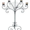 Silberner Metall Spinnweben Kerzenständer -Cosly Verkaufsgeschäft spinnweben metall kerzenstaender silber spiderweb metal candelabra silver halloween tischdeko 53034