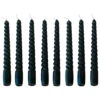 Gedrehte Tafelkerzen Schwarz 8er Pack -Cosly Verkaufsgeschäft spitzkerzen gedreht schwarz 8er set gothic tafelkerzen halloween dekoration 28147