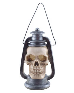 Totenkopf Laterne Mit LED Licht 15cm -Cosly Verkaufsgeschäft totenkopf laterne totenschaedel lampion halloween lampe horror licht halloween dekoration horror artikel skull lantern 18233 02