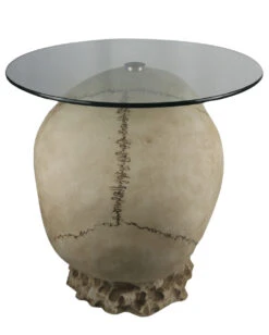 Totenschädel Tisch Mit Glasplatte 56,5cm -Cosly Verkaufsgeschäft totenkopf tisch mit runder glasplatte totenschaedel tisch mit runder glasplatte skull table with round glass plate 54783 04
