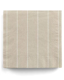 20 Beige-Weiße Streifen-Servietten