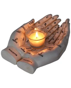 Weiße Chiromantie-Hände Teelichthalter -Cosly Verkaufsgeschäft weisse handlese haende kerzenhalter weisse chiromantie haende teelichthalter 51058 06