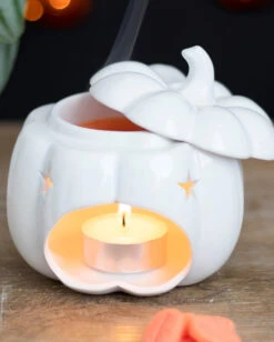 Weiße Halloween Kürbis Duftlampe 10 Weiße Halloween Kürbis Duftlampe -Cosly Verkaufsgeschäft weisse jack o lantern kuerbis duftlampe white jack o lantern pumpkin oil burner halloween tischdeko 53767 04