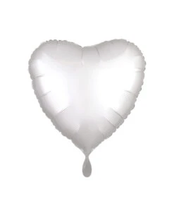 Weißer Satin Herz Folienballon