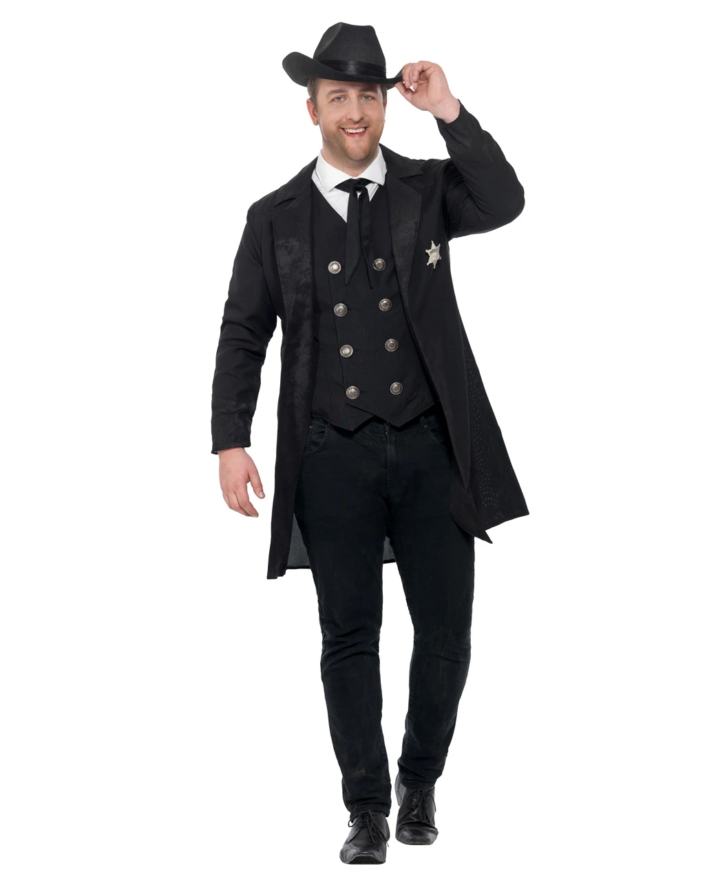 Black Sheriff Plus Size Kostüm 4 Black Sheriff Plus Size Kostüm – Bild 2