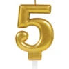 Metallic Zahlenkerze 5 Gold