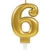 Metallic Zahlenkerze 6 Gold