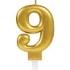 Metallic Zahlenkerze 9 Gold -Cosly Verkaufsgeschäft zahlenkerze 9 gold metallisch geburtstagskerze gold partydeko 31388