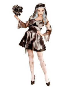 Totenbraut Kostüm Mit Schleier -Cosly Verkaufsgeschäft zombie braut kostuem mit schleier zombie bride costume with veil halloween kostuem 38642 01